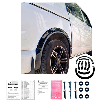 Oneway Satz Radlaufleisten passend für Volkswagen Transporter T6.1 2020-2022 (Kurzer Radstand) - Schwarz glänzend