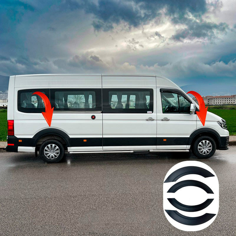 Oneway Satz Radlaufleisten passend für Volkswagen Crafter MK2 & MAN TGE MK1 PreFacelift 2016- - Mattschwarz