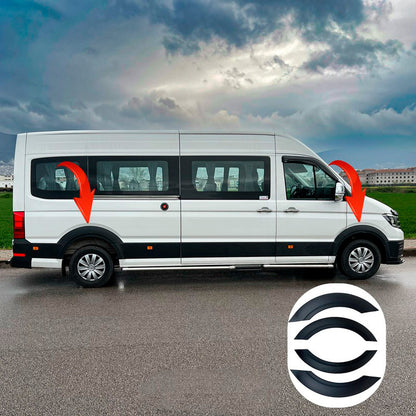 Oneway Satz Radlaufleisten passend für Volkswagen Crafter MK2 & MAN TGE MK1 PreFacelift 2016- - Mattschwarz