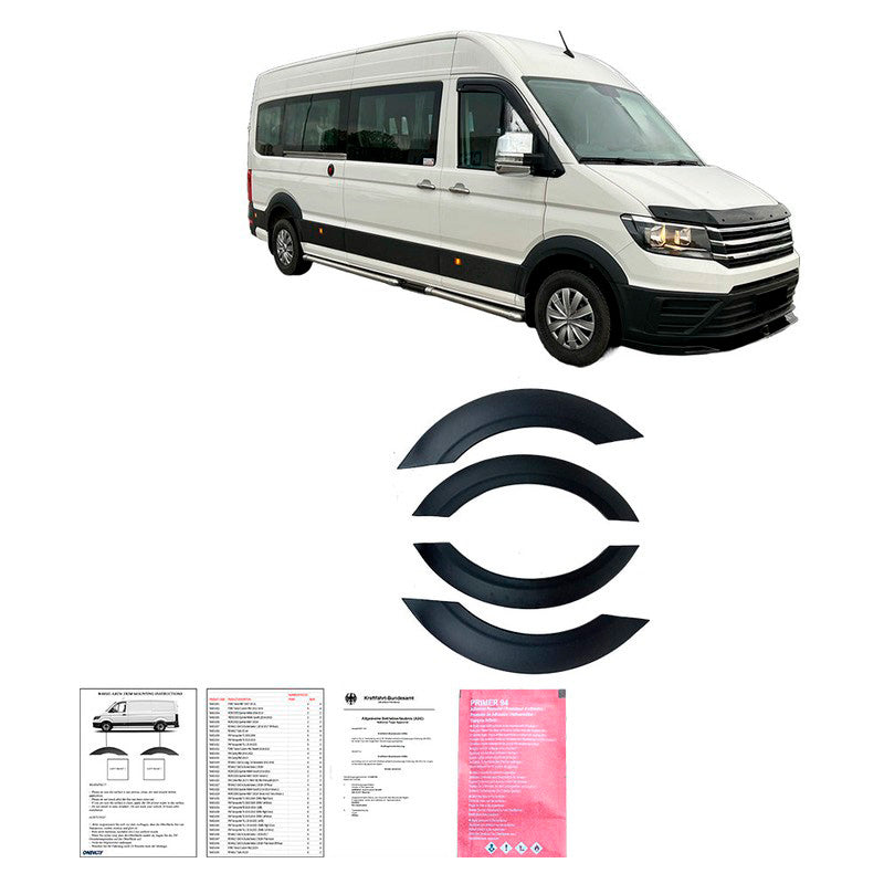 Oneway Satz Radlaufleisten passend für Volkswagen Crafter MK2 & MAN TGE MK1 PreFacelift 2016- - Mattschwarz