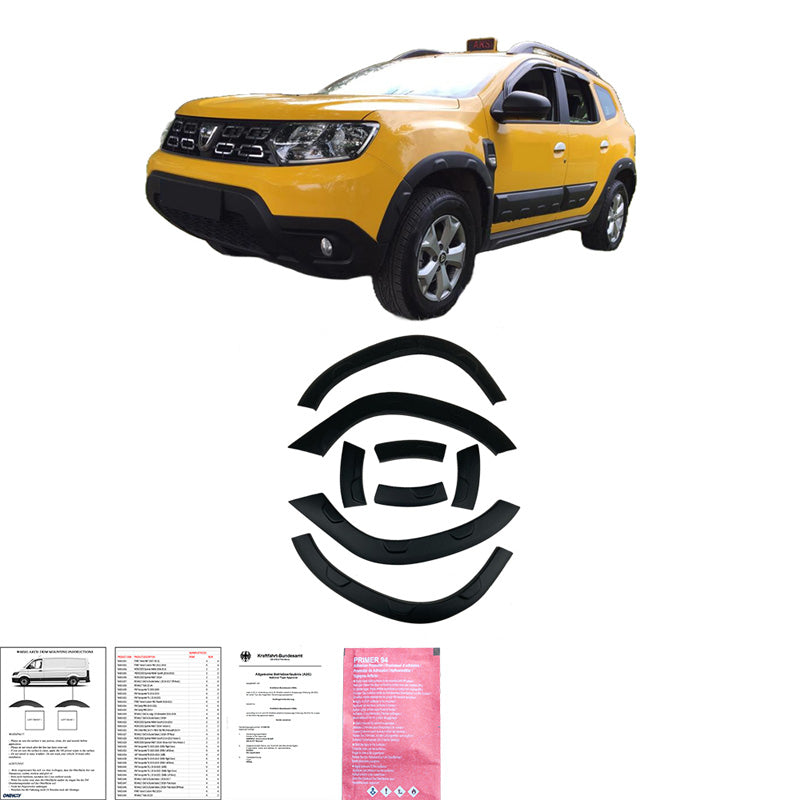 Oneway Satz Radlaufleisten passend für Dacia Duster II 2018-2024 (Off-Road) - Mattschwarz