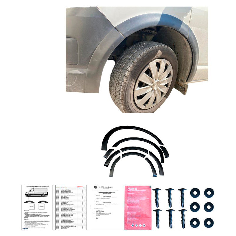 Oneway Satz Radlaufleisten passend für Volkswagen Transporter T6 2015-2019 (Kurzer Radstand/Schiebetür rechts) - Mattschwarz