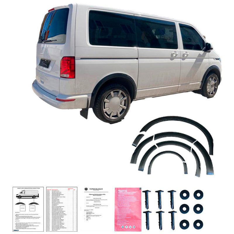 Oneway Satz Radlaufleisten passend für Volkswagen Transporter T6.1 2020-2022 (Kurzer Radstand/Schiebetür rechts) - Mattsch...