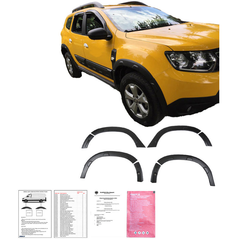 Oneway Satz Radlaufleisten passend für Dacia Duster II 2018-2024 mit Park Assist (Offroad) - Mattschwarz