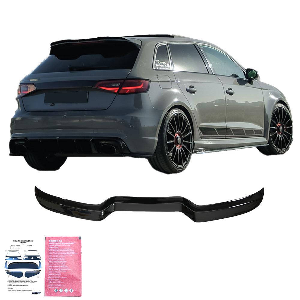 Dachspoiler Hochglanz Schwarz passend für Audi RS3 8V Sportback 2015-2016 / Facelift Sportback 2017-2019