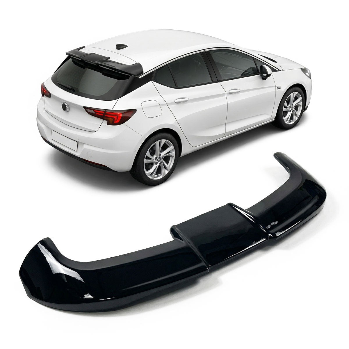 Dachspoiler Hochglanz Schwarz passend für Opel Astra K Hatchback 2016-2021