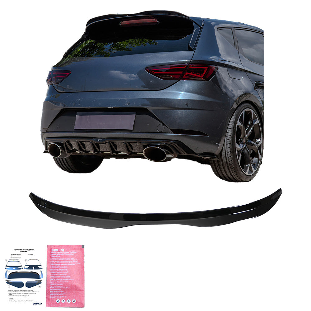 Dachspoiler Hochglanz Schwarz passend für Seat Leon Cupra MK3 2012-2016