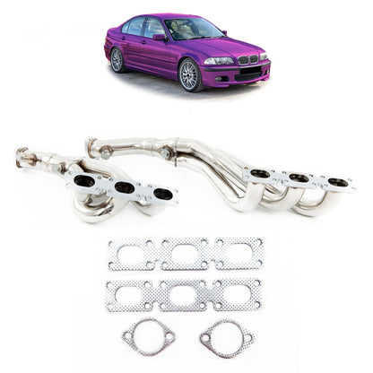 Chrom Edelstahl Abgaskrümmer passend für BMW 3er E46 1996-2001