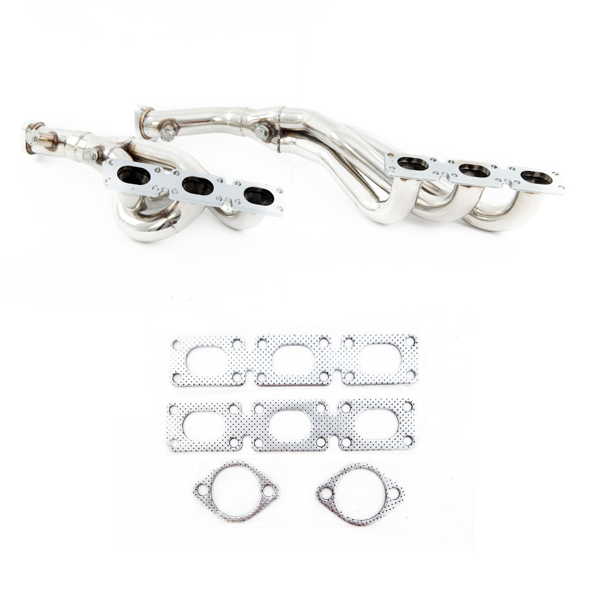 Chrom Edelstahl Abgaskrümmer passend für BMW 3er E46 1996-2001