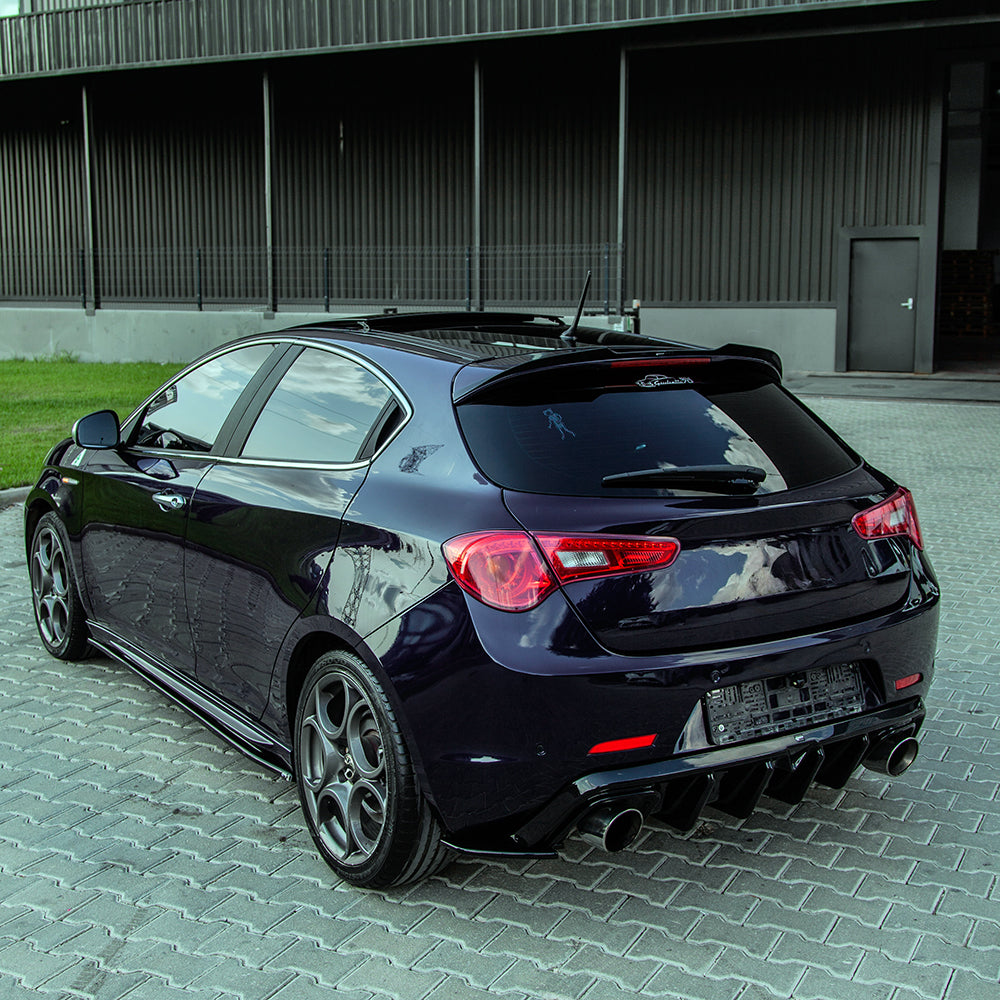 Heckseitensplitter Diffusoren passend für Alfa Romeo Giulietta 2010-2020 Hochglanz Schwarz