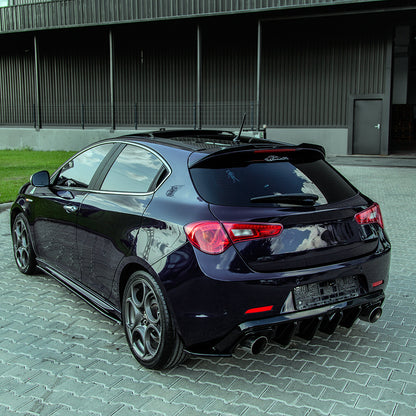 Heckseitensplitter Diffusoren passend für Alfa Romeo Giulietta 2010-2020 Hochglanz Schwarz