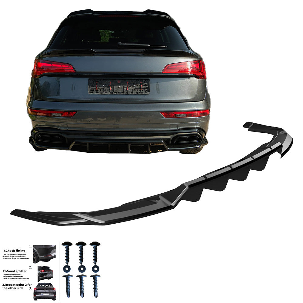 RS11.054 - Heckmittel-Splitter passend für Audi Q5 S-Line SUV Mk2 Facelift 2020-2024