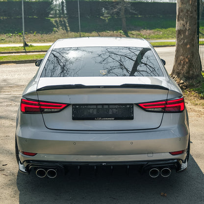 Heckseitensplitter passend für Audi A3 8V Facelift Limousine 2016-2020 Heckseitensplitter Hochglanz Schwarz