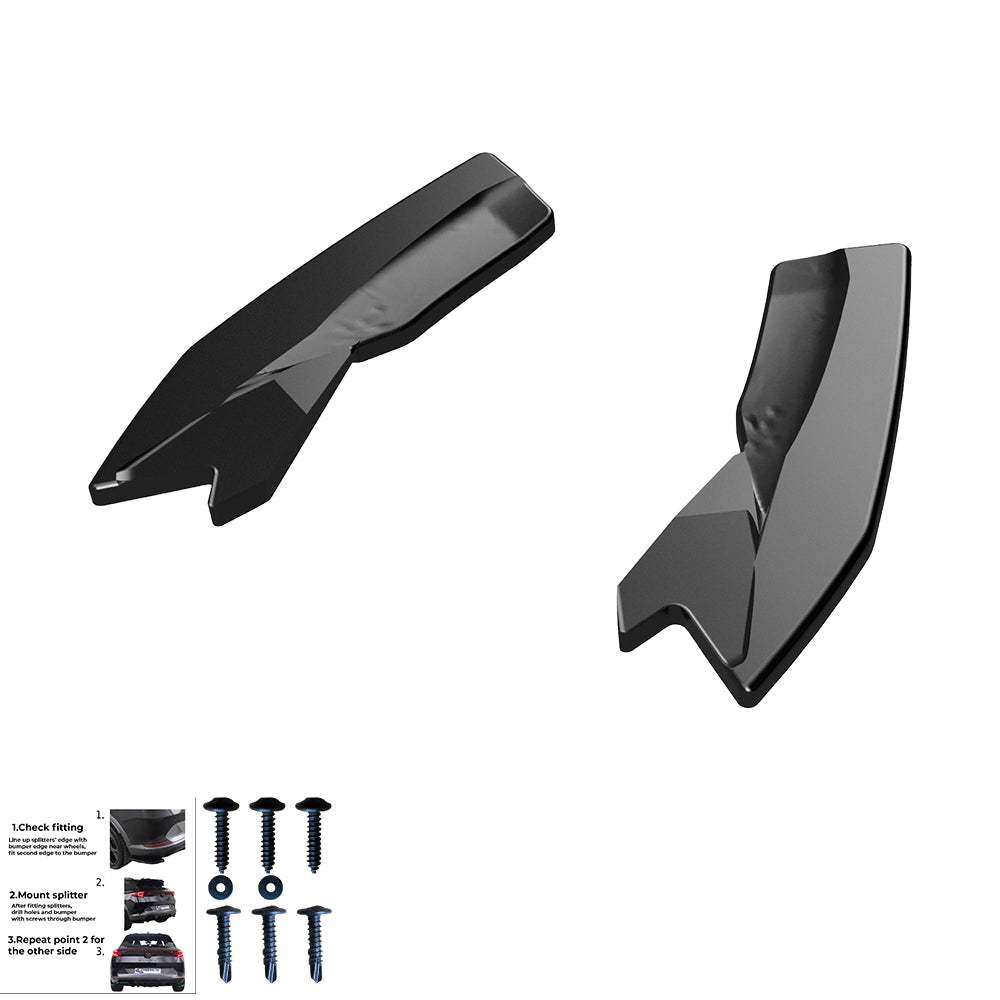 Heckseitensplitter passend für Audi RS3 Sportback 8V 2015-2016 Hochglanz Schwarz