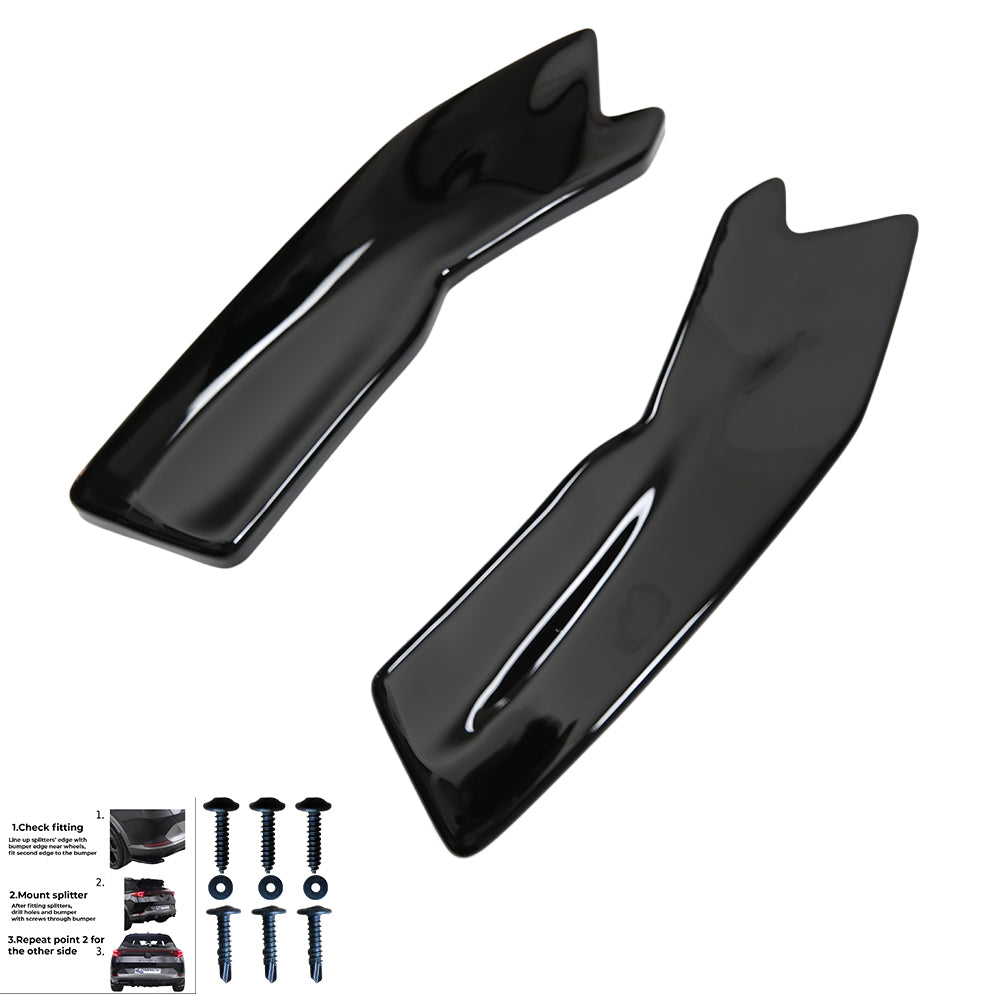 Heckseitensplitter passend für Audi RS3 Sportback 8V 2015-2016 Hochglanz Schwarz