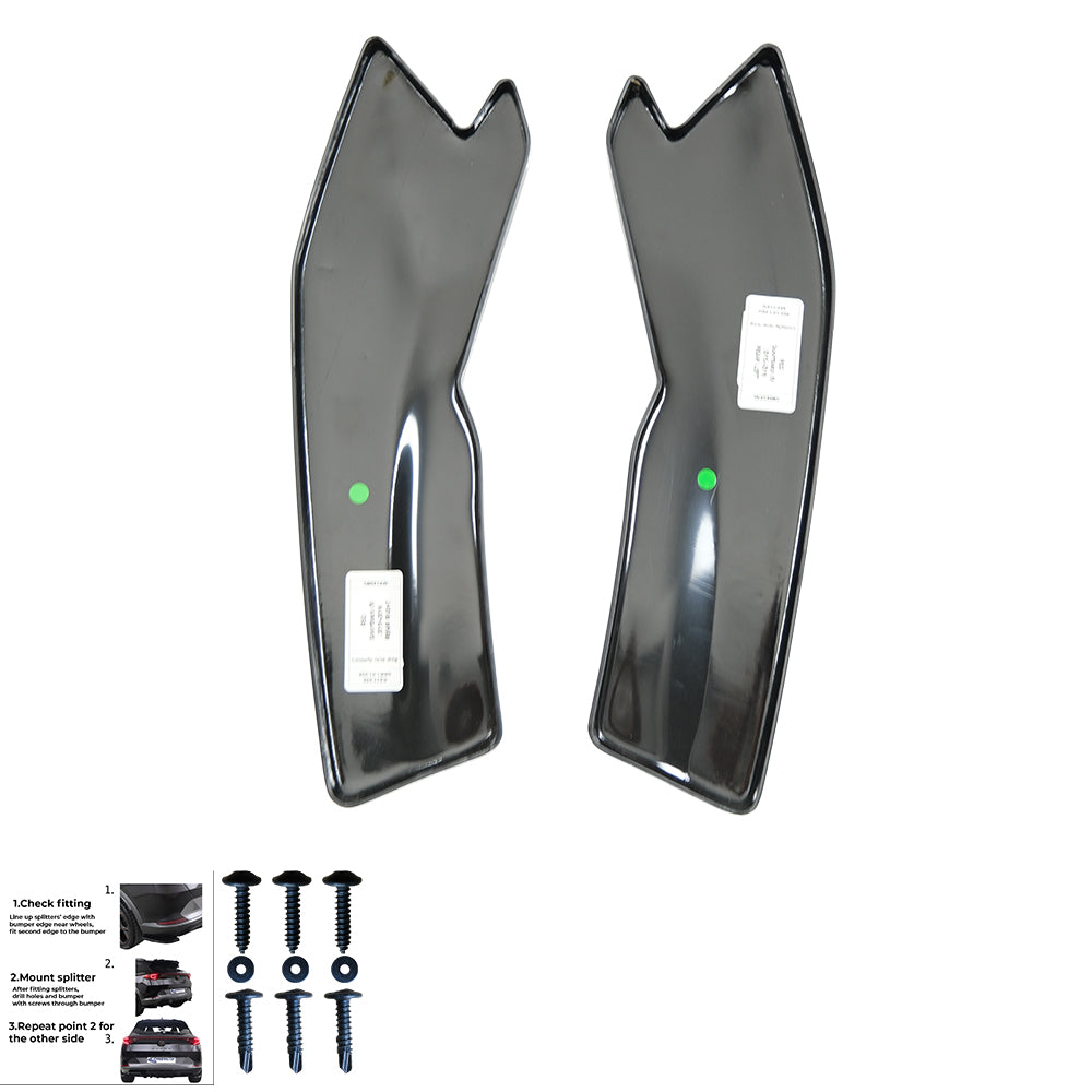 Heckseitensplitter passend für Audi RS3 Sportback 8V 2015-2016 Hochglanz Schwarz