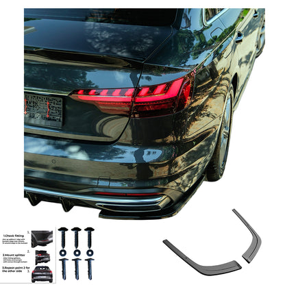 RS11.059 - Heckseitensplitter passend für Audi A4 B9 Facelift 2019-2024 Hochglanz Schwarz