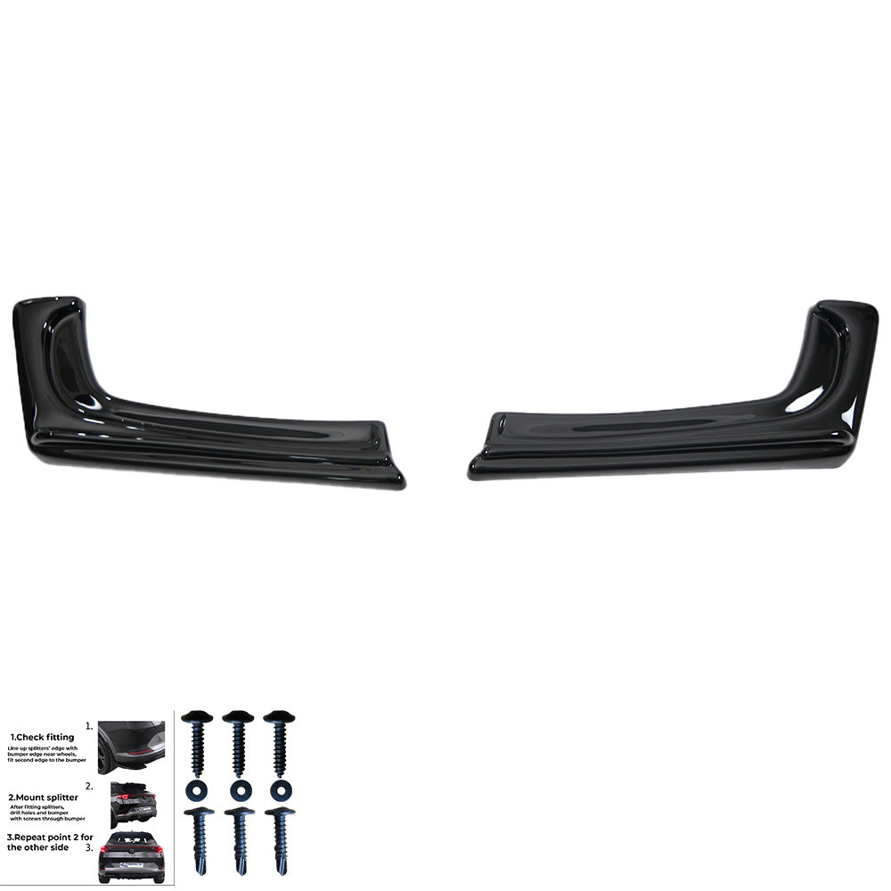 RS11.001 - Heckseitliche Diffusor Splitter passend für BMW 3er F30 Facelift 2015-2018 Hochglanz Schwarz