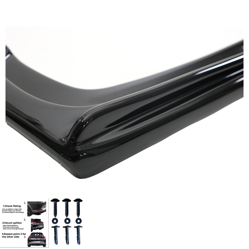 RS11.001 - Heckseitliche Diffusor Splitter passend für BMW 3er F30 Facelift 2015-2018 Hochglanz Schwarz