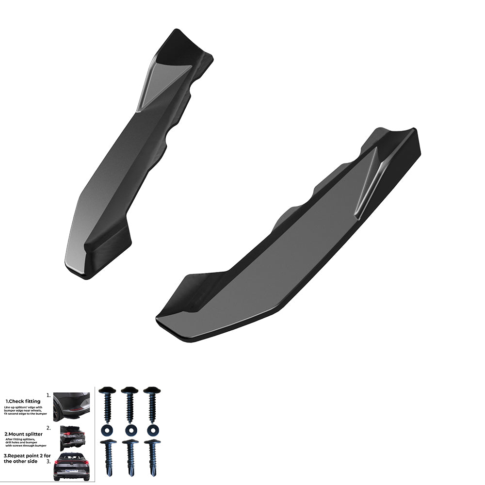Heckseitensplitter Diffusoren passend für BMW X1 M-Pack F48 2015-2019 Hochglanz Schwarz