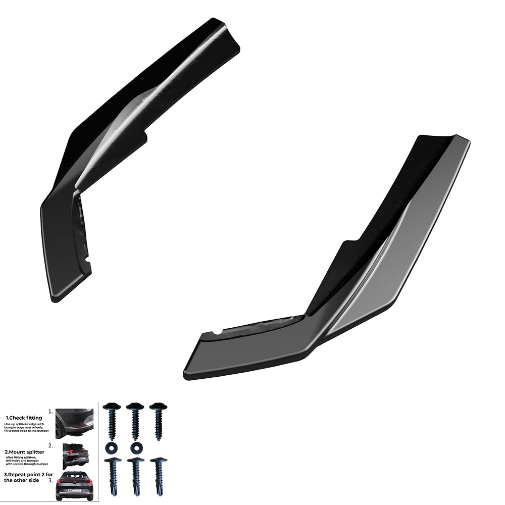 Heckseitige Diffusor Splitter passend für BMW 3er M-Pack G20/G21 Facelift 2022+ Hochglanz Schwarz