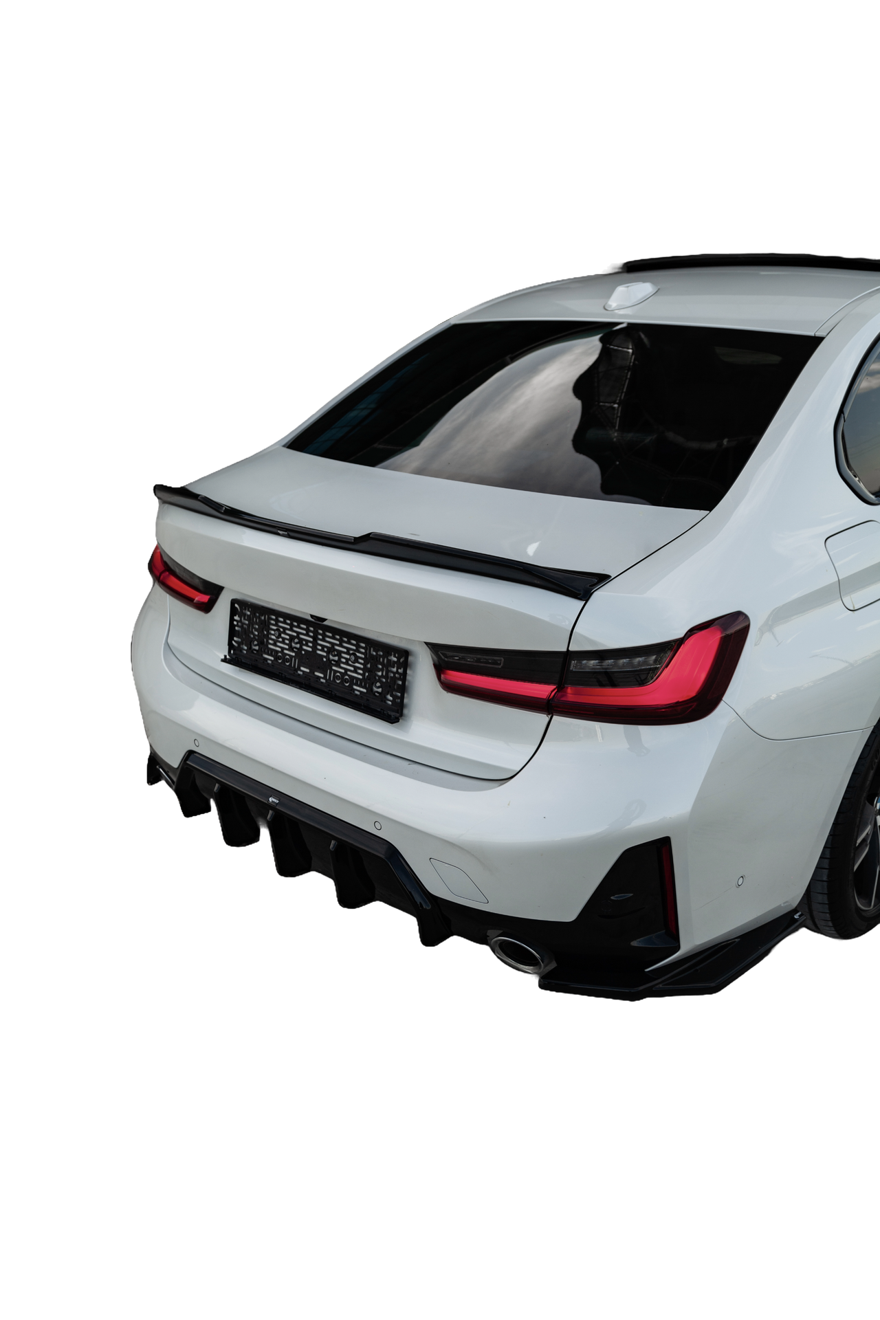 Heckseitige Diffusor Splitter passend für BMW 3er M-Pack G20/G21 Facelift 2022+ Hochglanz Schwarz