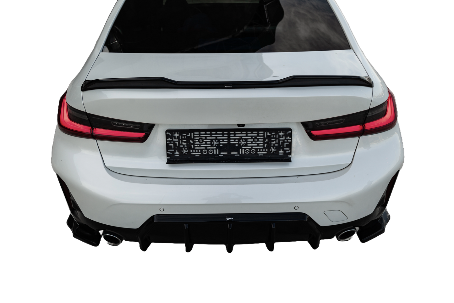 Heckseitige Diffusor Splitter passend für BMW 3er M-Pack G20/G21 Facelift 2022+ Hochglanz Schwarz