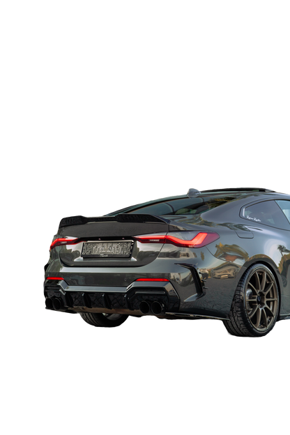 Heckseitige Diffusor-Splitter passend für BMW 4er G22 M-Paket / M440i 2020+ Hochglanz Schwarz
