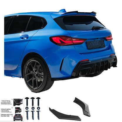 Heckseitensplitter passend für BMW 1er F40 M-Pack/M135i 2019-2024 Hochglanz Schwarz