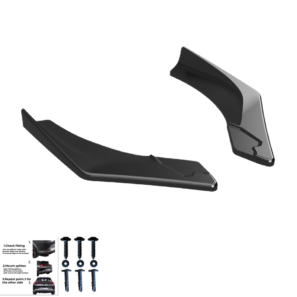Heckseitensplitter passend für BMW 1er F40 M-Pack/M135i 2019-2024 Hochglanz Schwarz