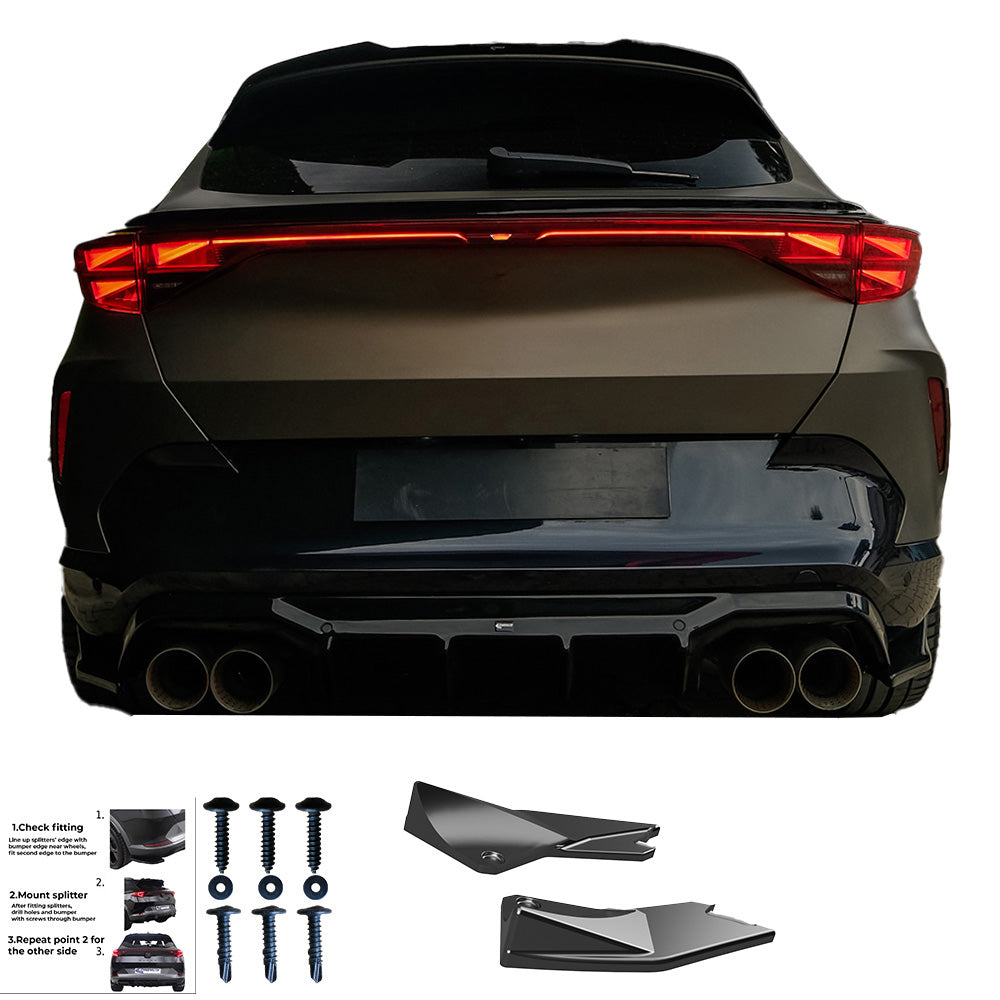 Heckseitensplitter passend für CUPRA Formentor Mk1 / Mk1 Facelift 2020+ Hochglanz Schwarz