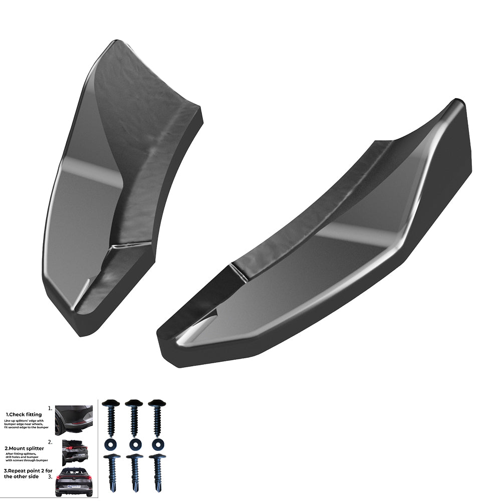 Heckstoßstange Seitendiffuser Splitter Hochglanz Schwarz passend für Ford Fiesta ST Mk8 2018+