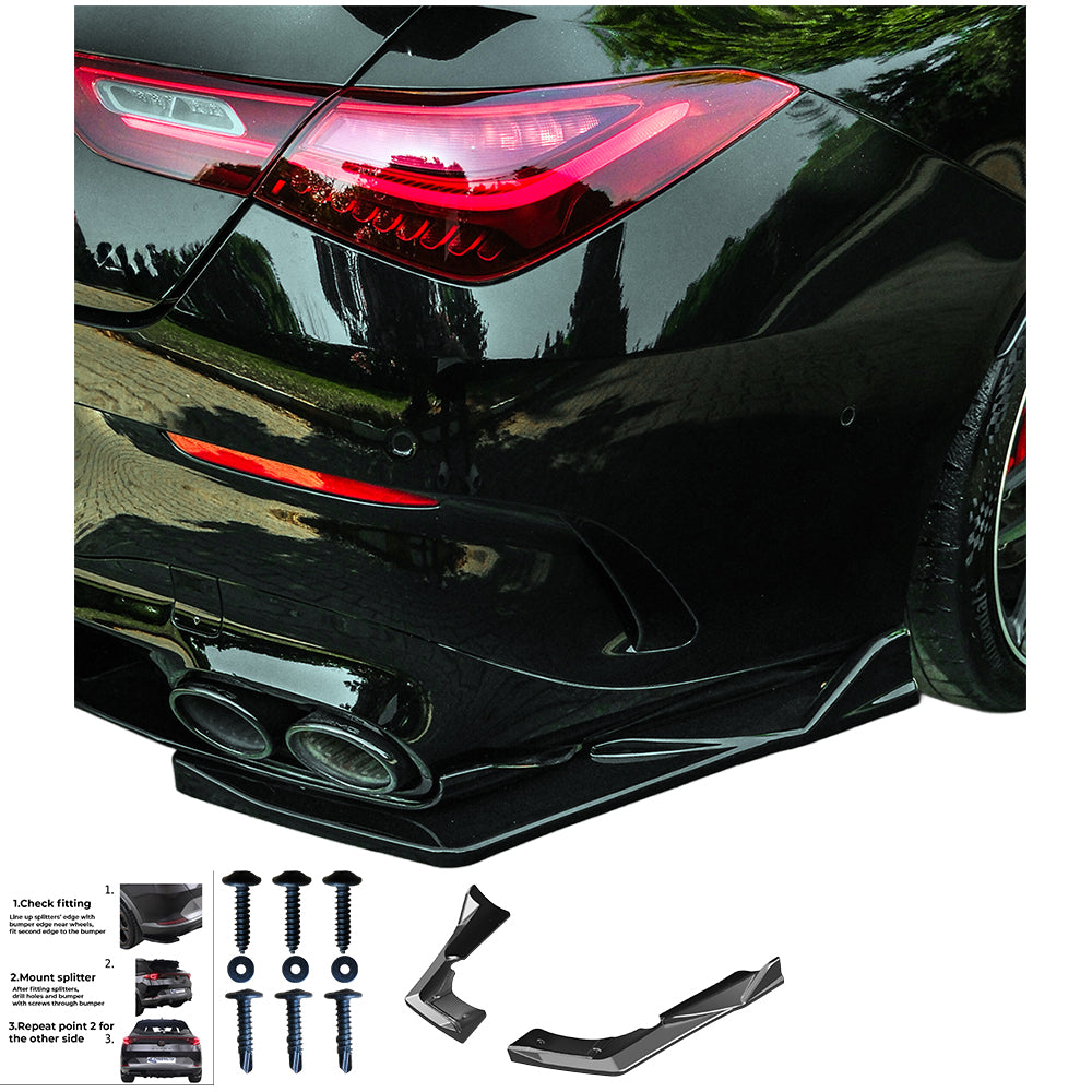 RS11.069 - Heckseitensplitter passend für Mercedes CLA35 / CLA45 Aero Pack C118 2019-2023 Hochglanz Schwarz
