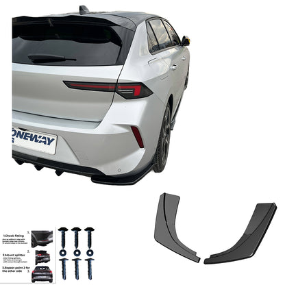 Heckseitendiffusor Splitter passend für OPEL Astra L 2020+ Hochglanz Schwarz