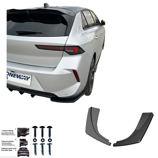Heckseitendiffusor Splitter passend für OPEL Astra L 2020+ Hochglanz Schwarz