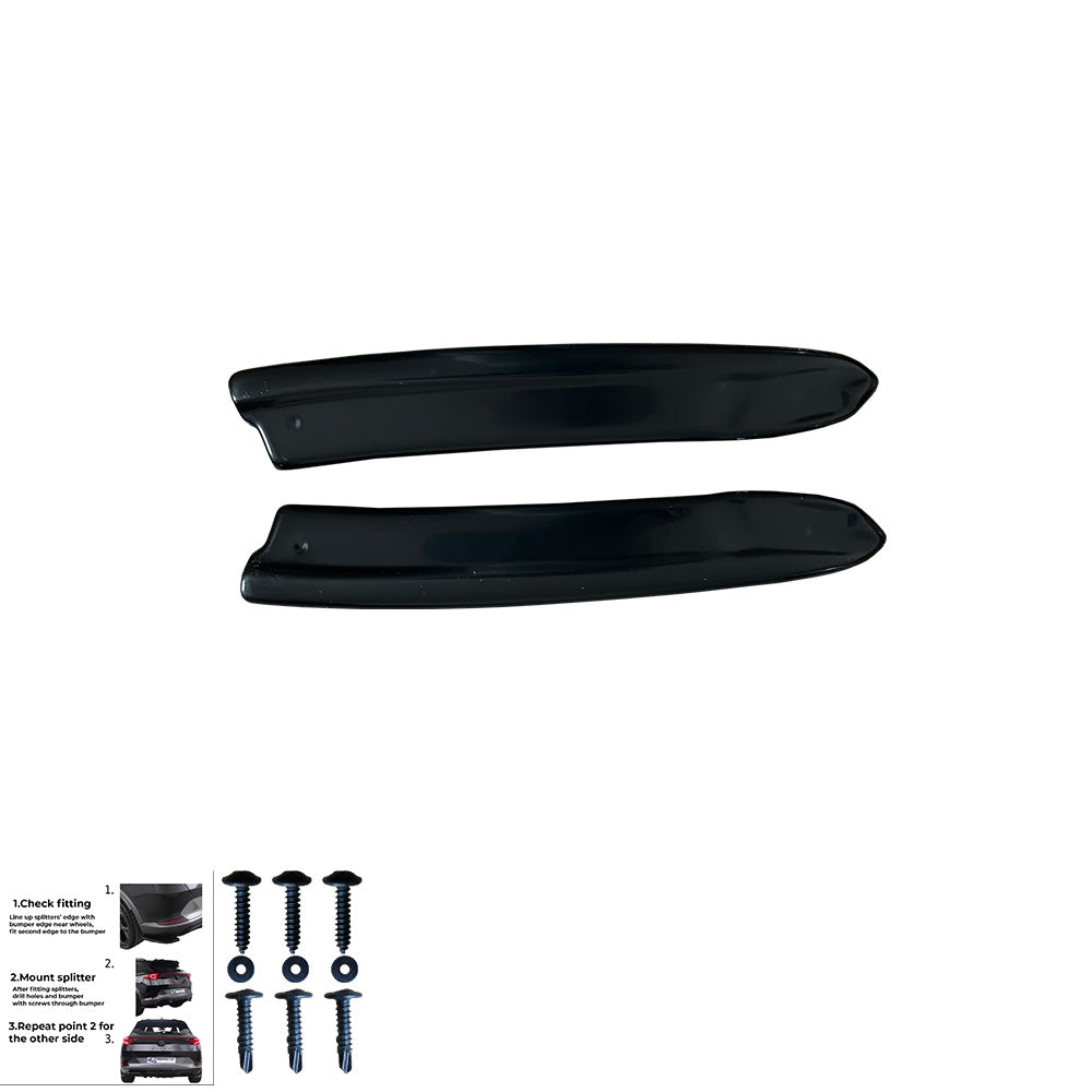 RS11.005 - Heckseitliche Diffusor Splitter passend für SKODA Octavia RS MK4 2020+ Hochglanz Schwarz