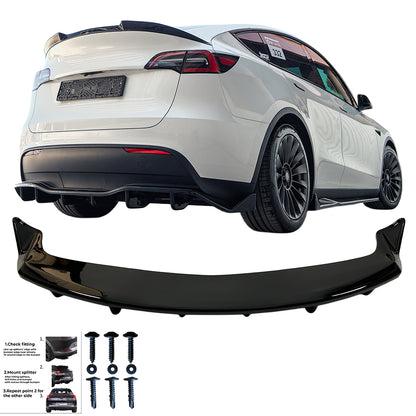 Heckmitte-Splitter passend für TESLA Model Y 2020-2025 Hochglanz Schwarz