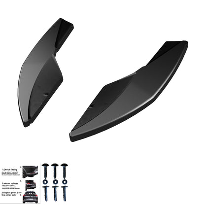 Heckseitendiffusor Splitter passend für VW Golf MK 7 R 2013-2016 Version 3 Hochglanz Schwarz