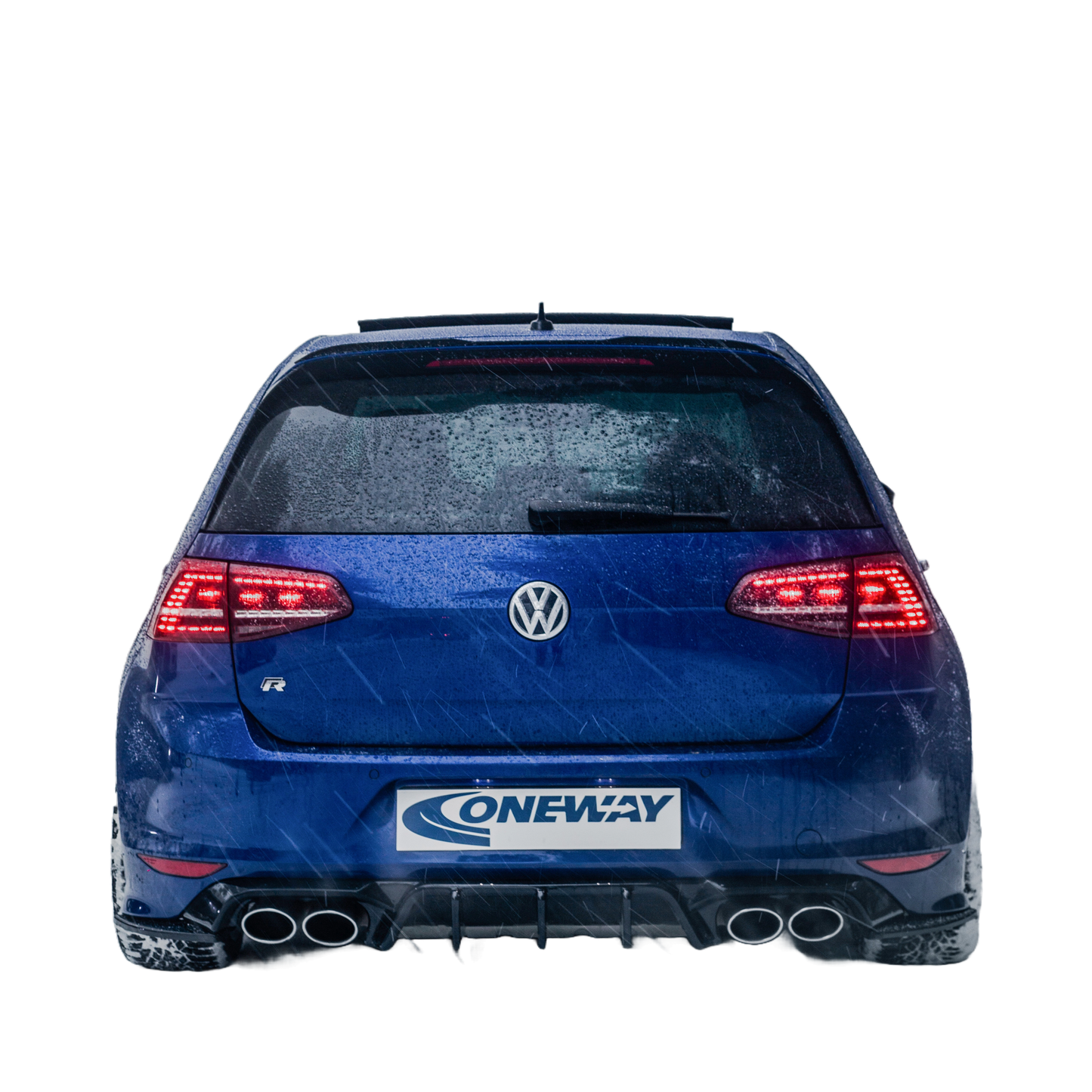 Heckseitendiffusor Splitter passend für VW Golf MK 7 R 2013-2016 Version 3 Hochglanz Schwarz