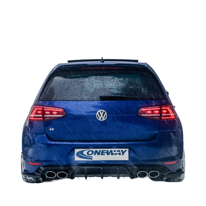 Heckseitendiffusor Splitter passend für VW Golf MK 7 R 2013-2016 Version 3 Hochglanz Schwarz