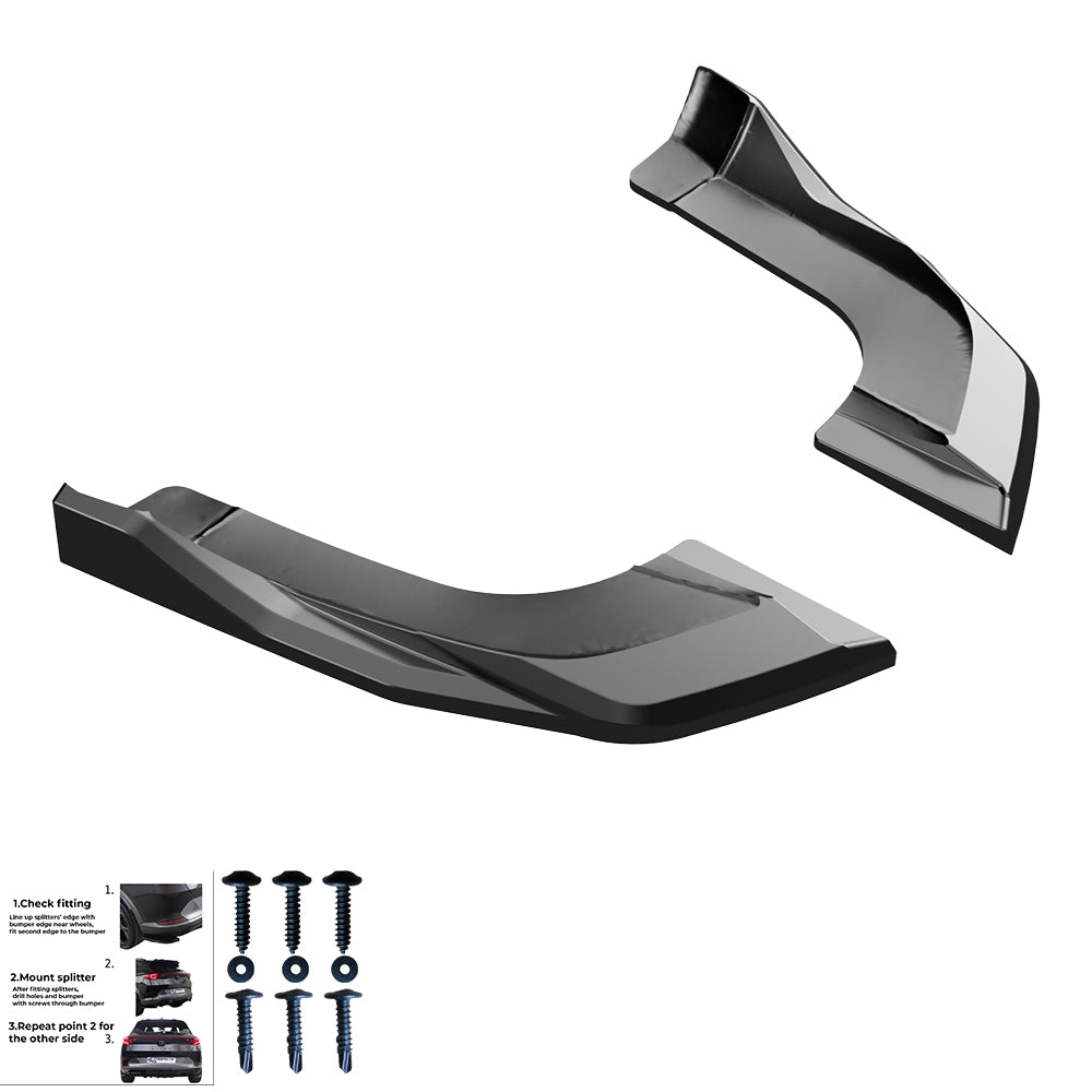 Heckseitensplitter passend für VW VOLKSWAGEN Tayron Standard/R-Line Mk1 2025+ Hochglanz Schwarz