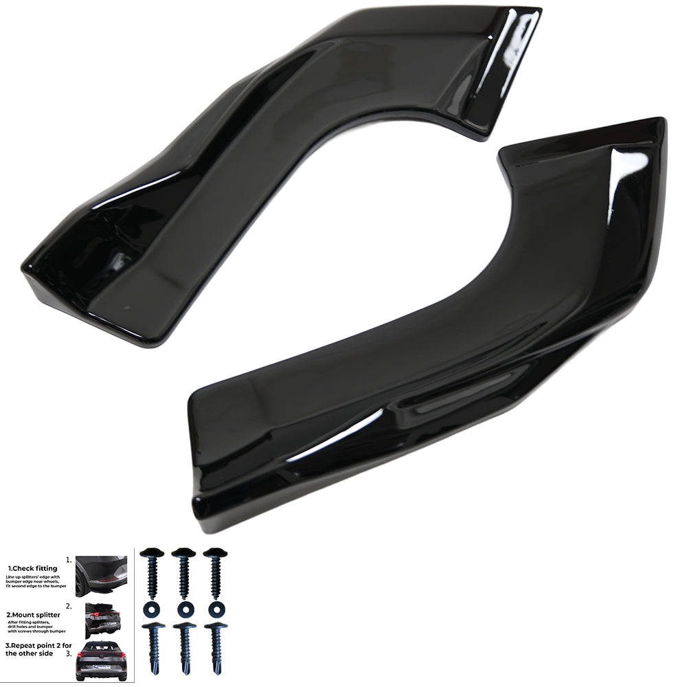 Heckseitensplitter passend für VW VOLKSWAGEN Tayron Standard/R-Line Mk1 2025+ Hochglanz Schwarz