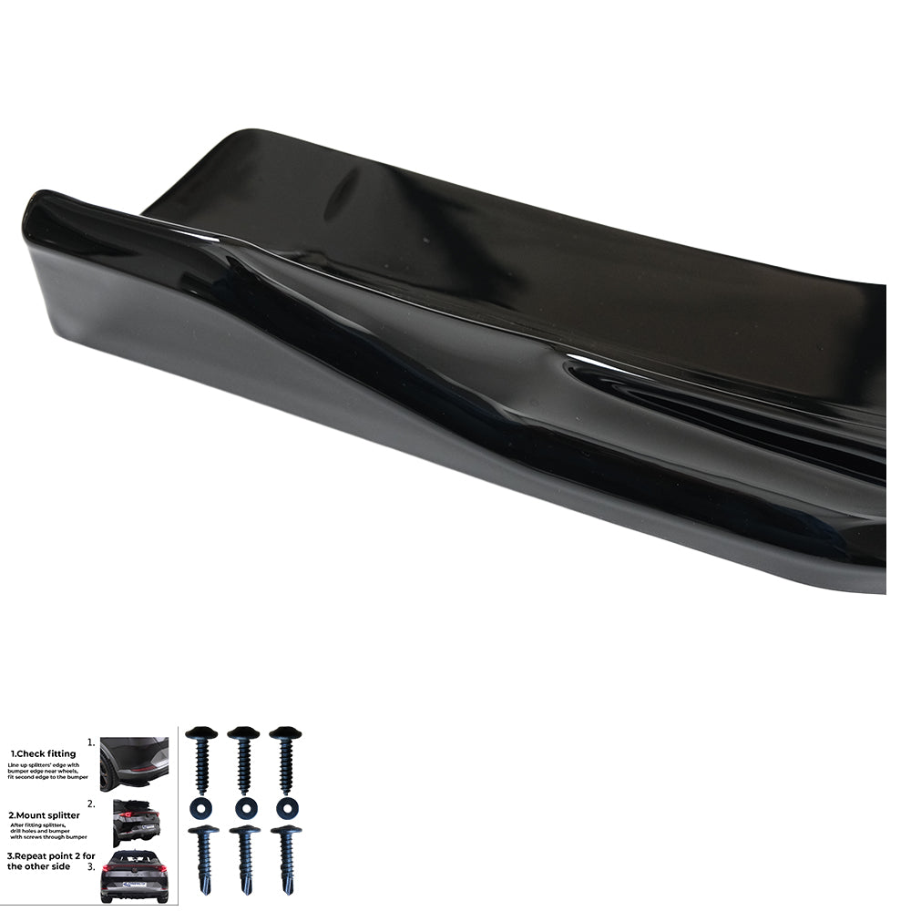 Heckseitensplitter passend für VW VOLKSWAGEN Tayron Standard/R-Line Mk1 2025+ Hochglanz Schwarz