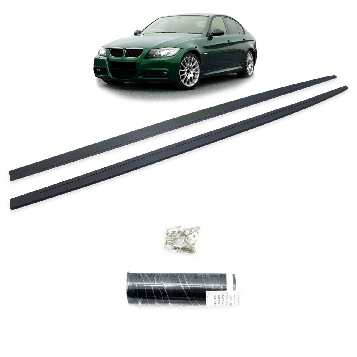 Seitenschweller Erweiterungen Matt Schwarz passend für BMW 3er E90 E91 2004-2011