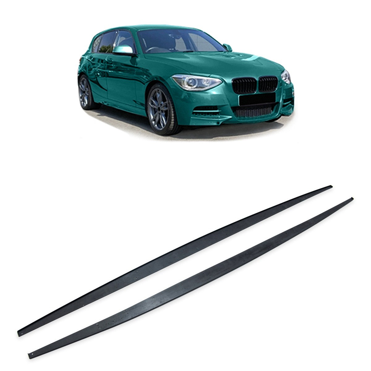 Seitenschweller Erweiterungen Matt Schwarz passend für BMW 1er F20 F21 2011-2019
