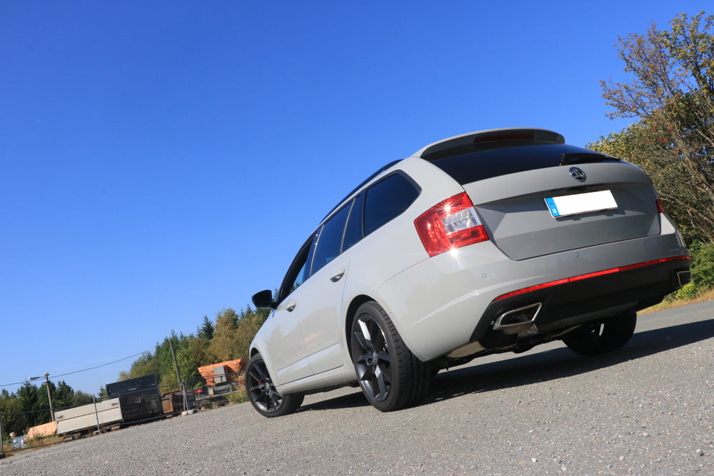 Skoda Octavia 5E RS - TDI - 4x4 mit Diesel-Endrohrblenden Halbanlage rechts/links ab Kat - Austritt der Endrohre in den or...