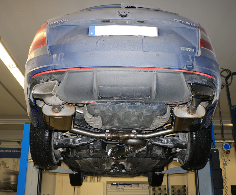 Skoda Octavia 5E RS - TDI - 4x4 mit Diesel-Endrohrblenden Halbanlage rechts/links ab Kat - Austritt der Endrohre in den or...