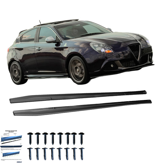 Seitenschweller passend für ALFA ROMEO Giulietta Sport 2010-2020 Hochglanz Schwarz