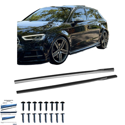 Seitenschweller passend für AUDI S3 8V / 8V Facelift 2013-2019 Hochglanz Schwarz