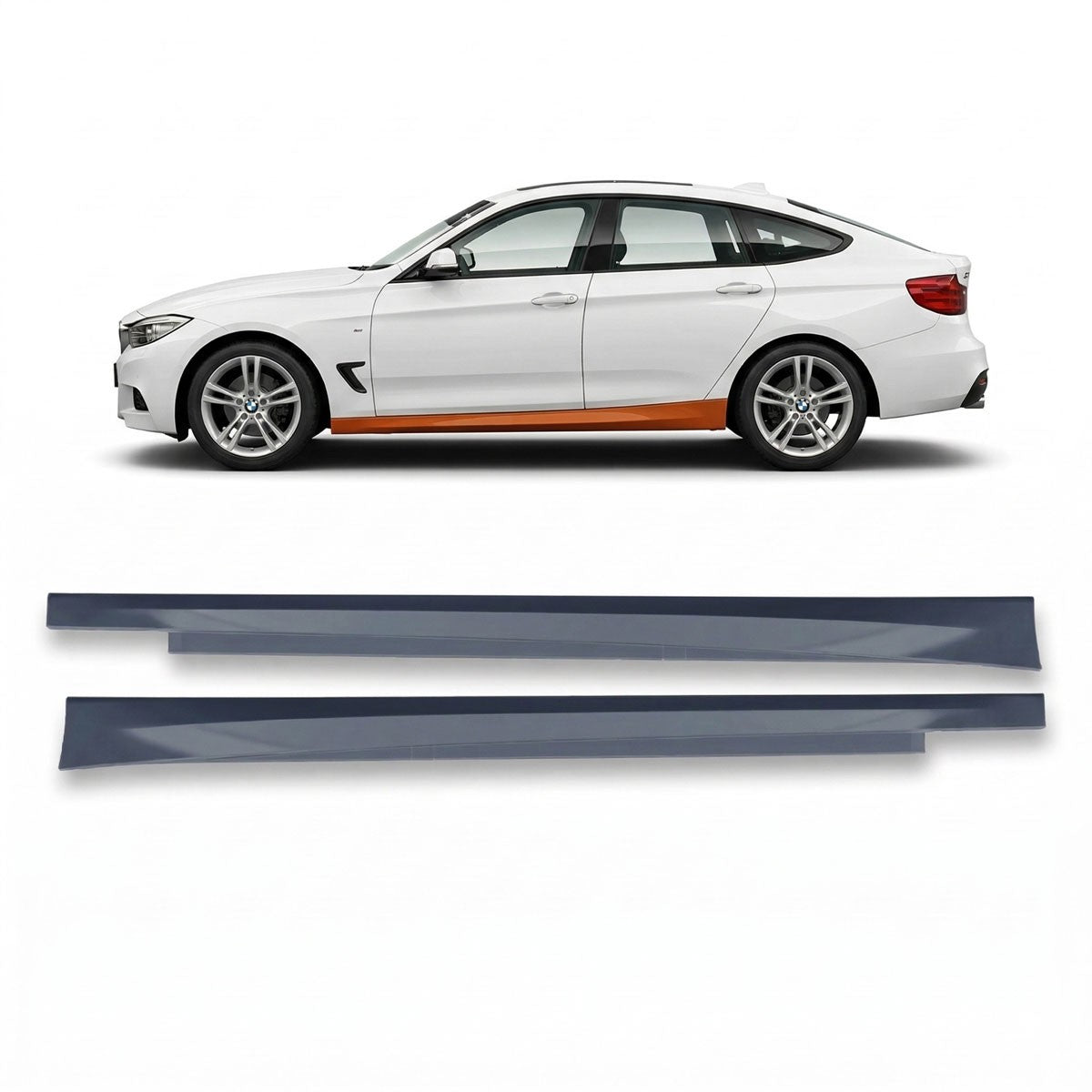 Seitenschweller Set PP Kunststoff Grau passend für BMW 3 (F34) Gran Turismo 2012-2020